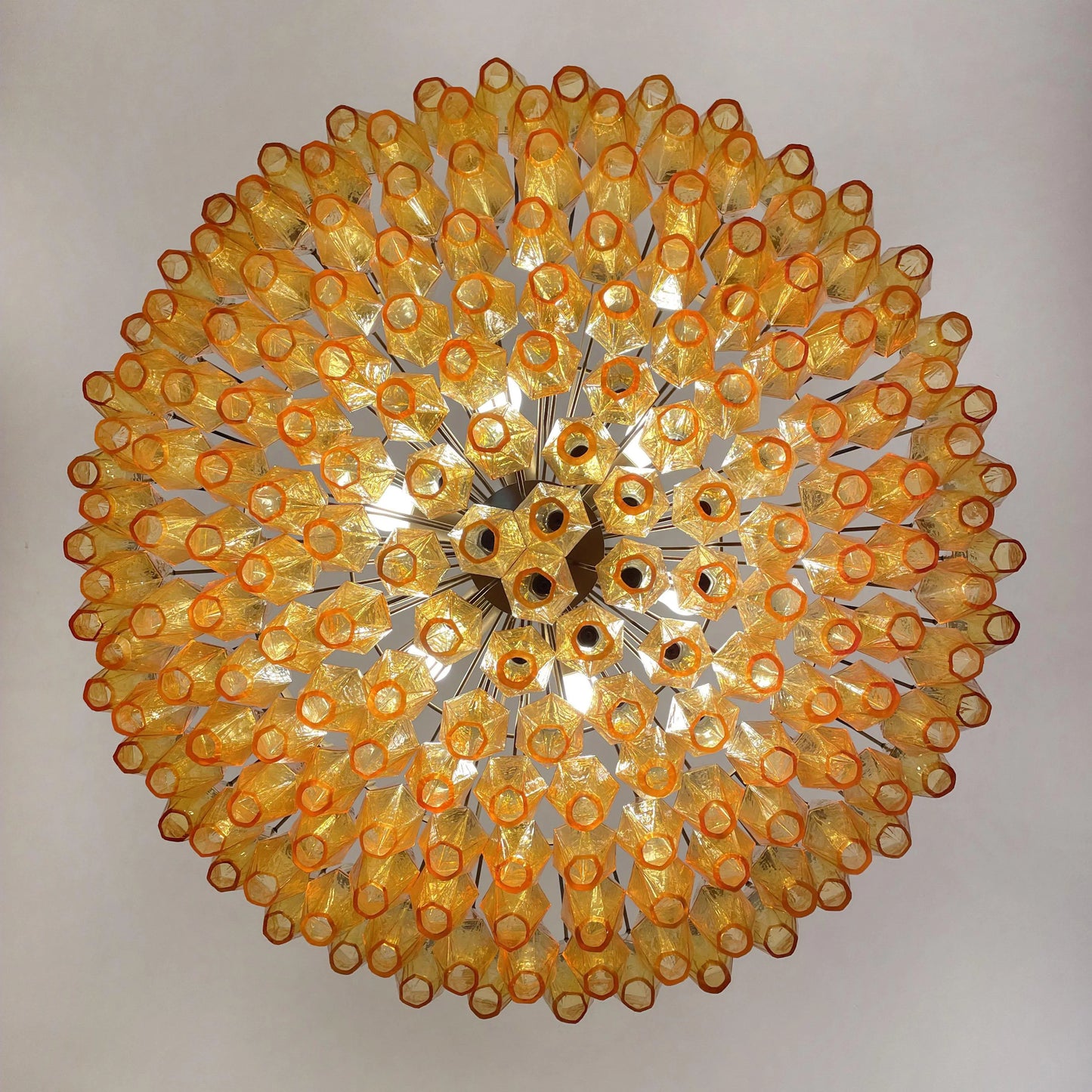 Murano Faceted Amber Glass Chandelier - Nuvé