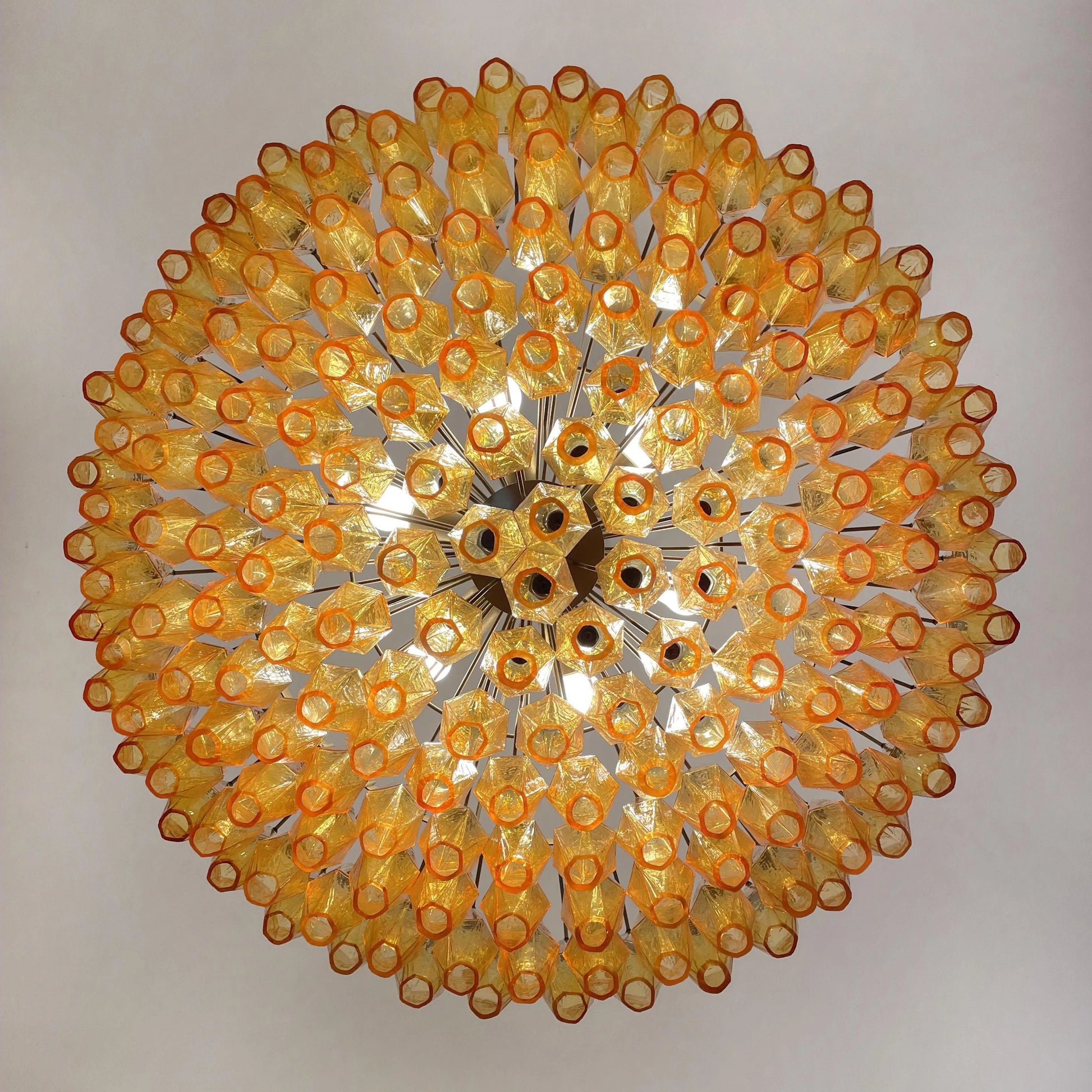 Murano Faceted Amber Glass Chandelier - Nuvé