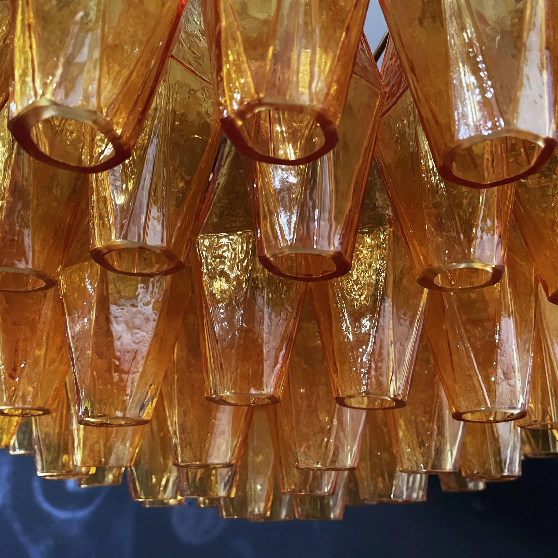Murano Faceted Amber Glass Chandelier - Nuvé