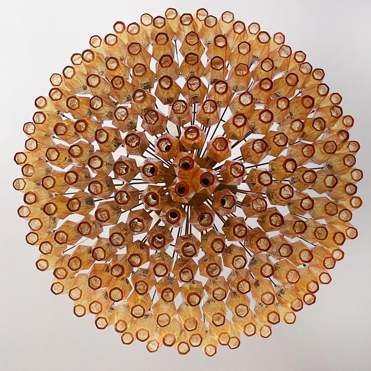 Murano Faceted Amber Glass Chandelier - Nuvé