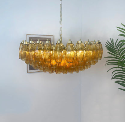 Murano Faceted Amber Glass Chandelier - Nuvé