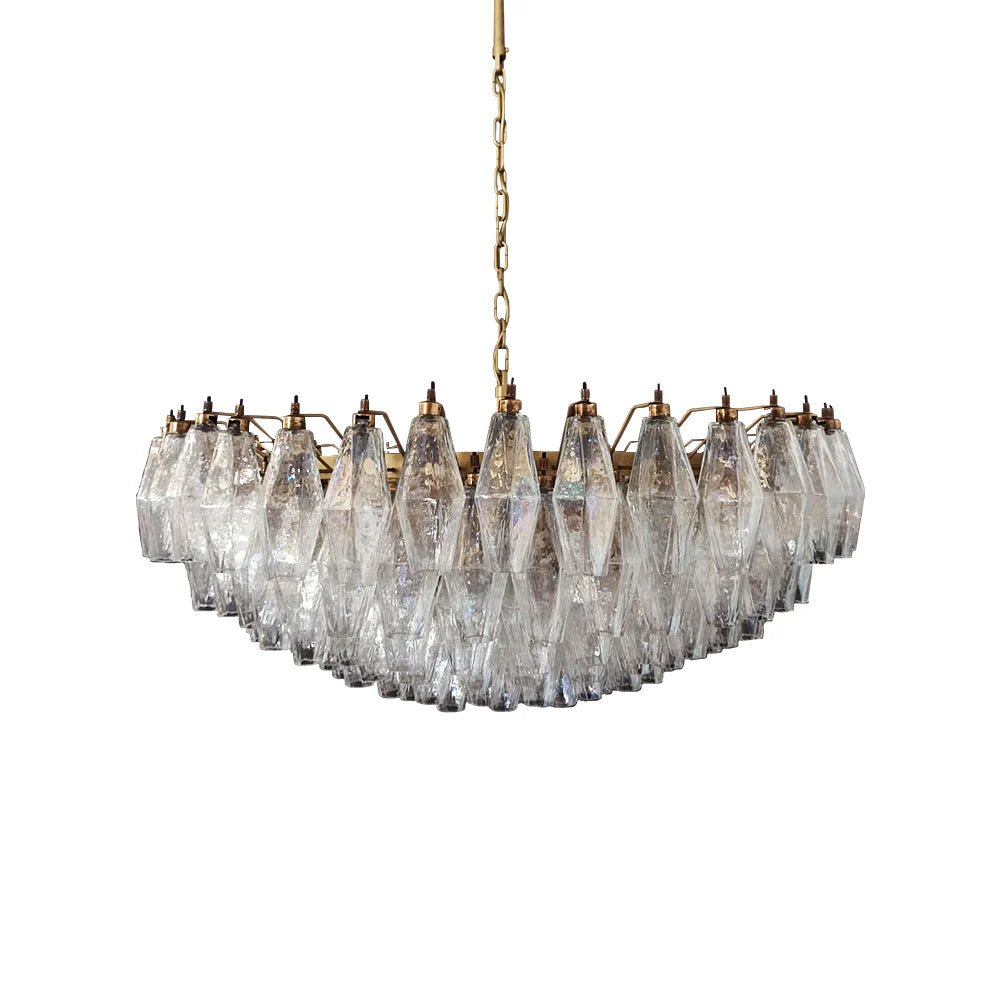 Murano Faceted Transparent Glass Chandelier - Nuvé