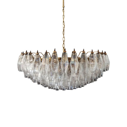 Murano Faceted Transparent Glass Chandelier - Nuvé