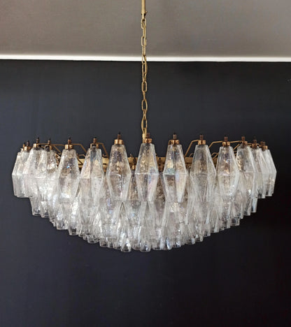 Murano Faceted Transparent Glass Chandelier - Nuvé