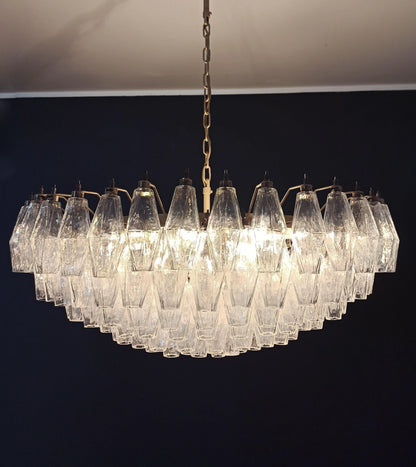 Murano Faceted Transparent Glass Chandelier - Nuvé