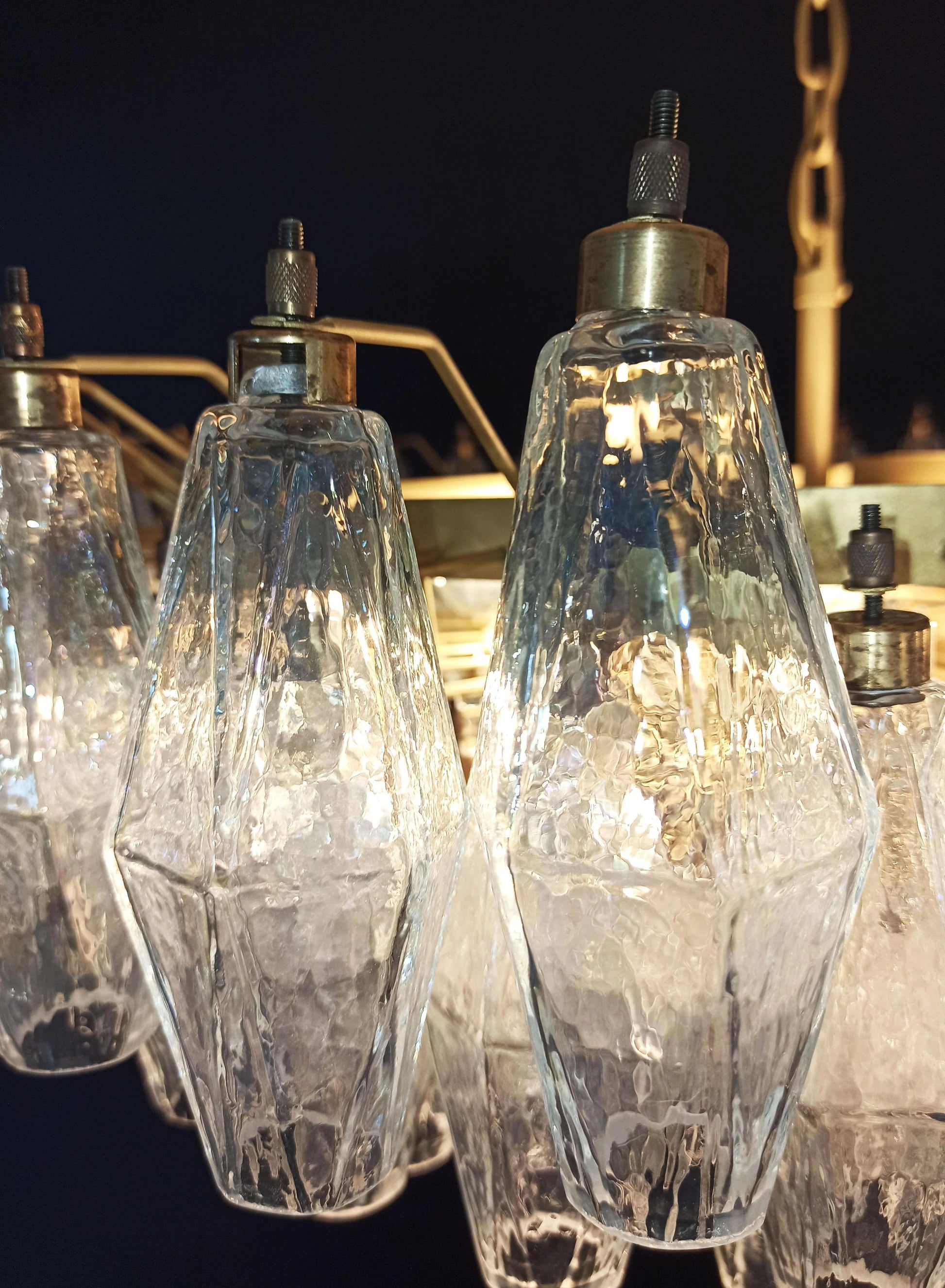 Murano Faceted Transparent Glass Chandelier - Nuvé