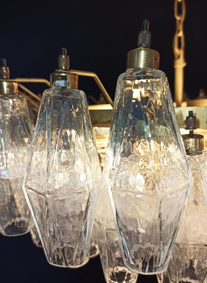 Murano Faceted Transparent Glass Chandelier - Nuvé
