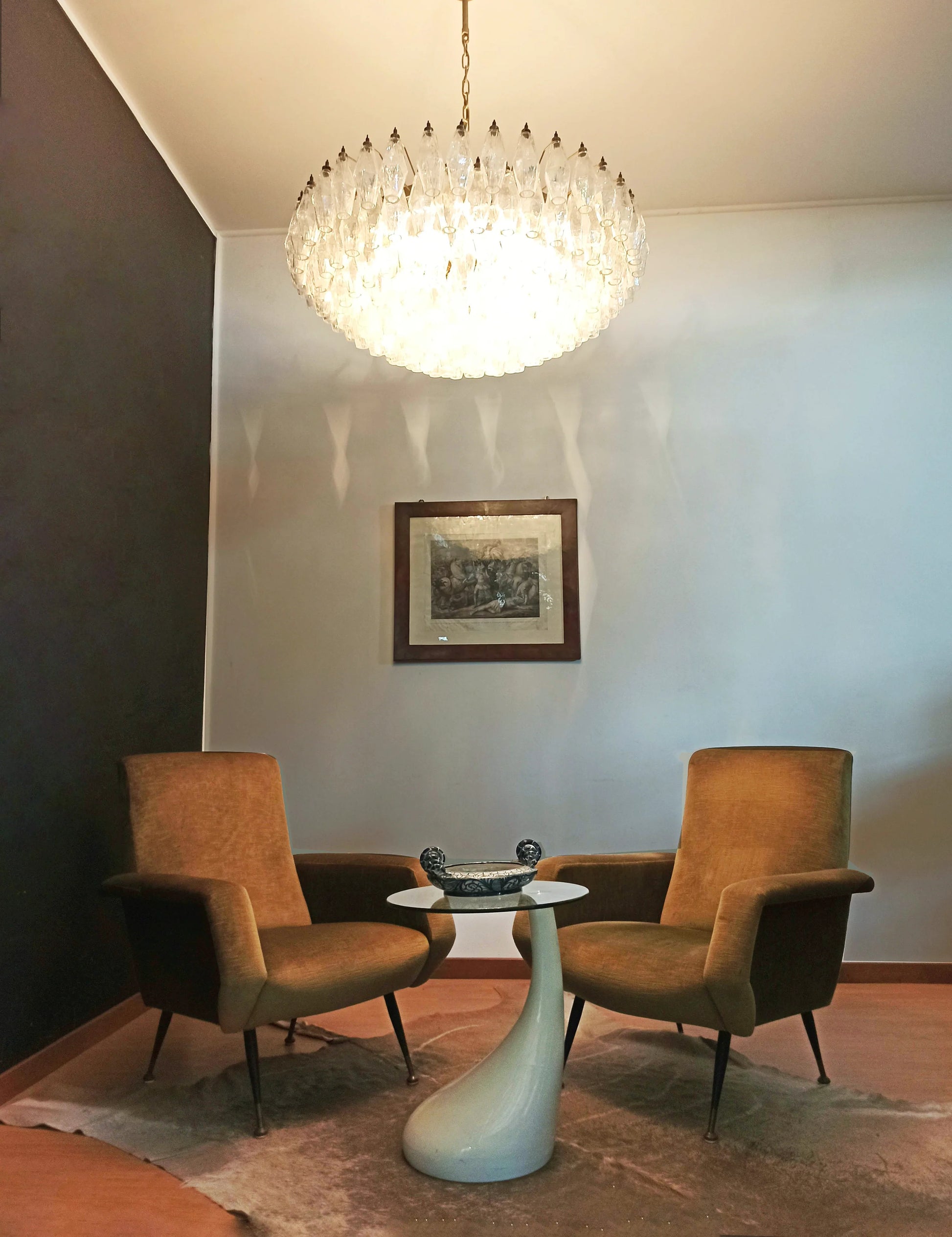 Murano Faceted Transparent Glass Chandelier - Nuvé