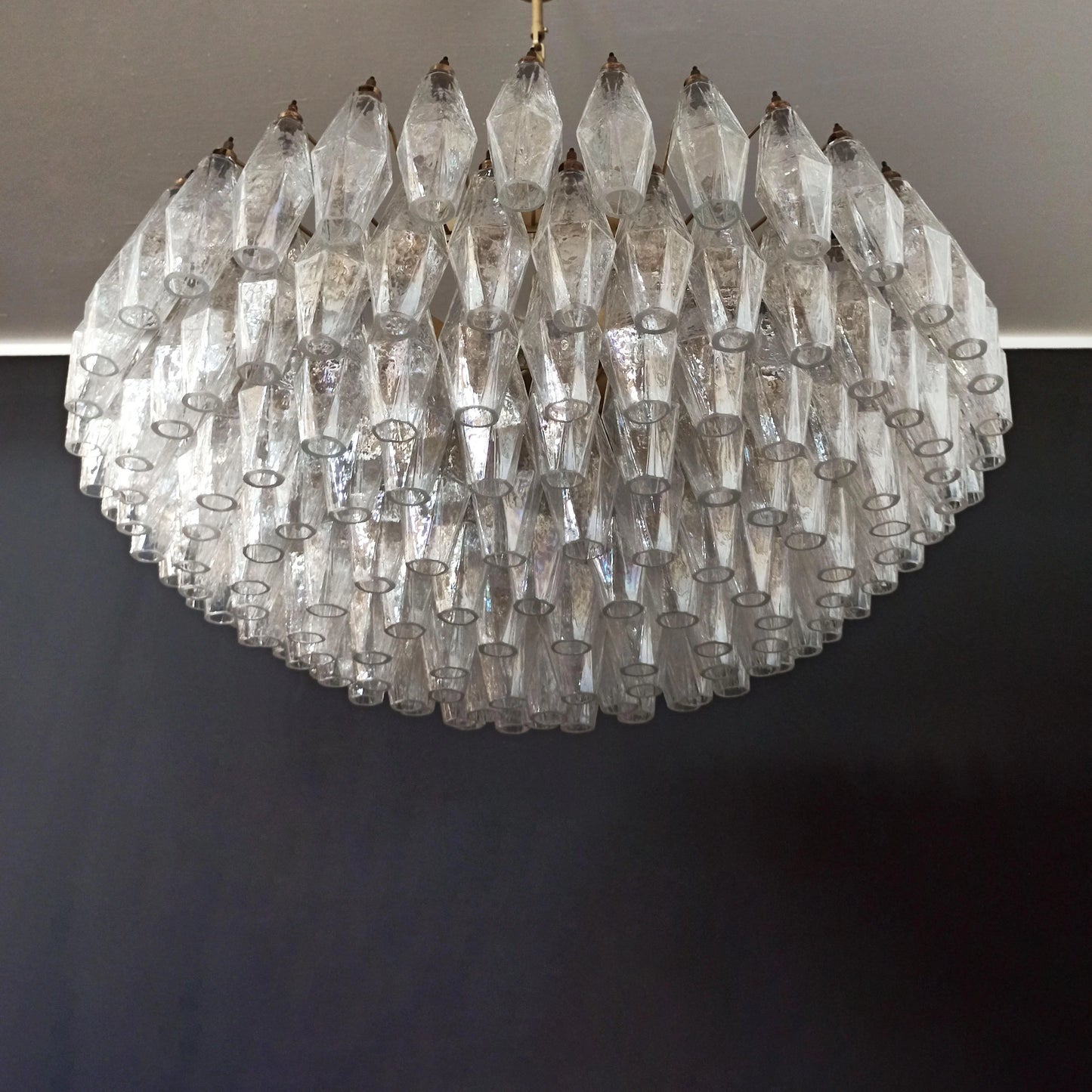 Murano Faceted Transparent Glass Chandelier - Nuvé