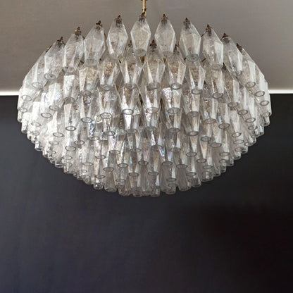 Murano Faceted Transparent Glass Chandelier - Nuvé