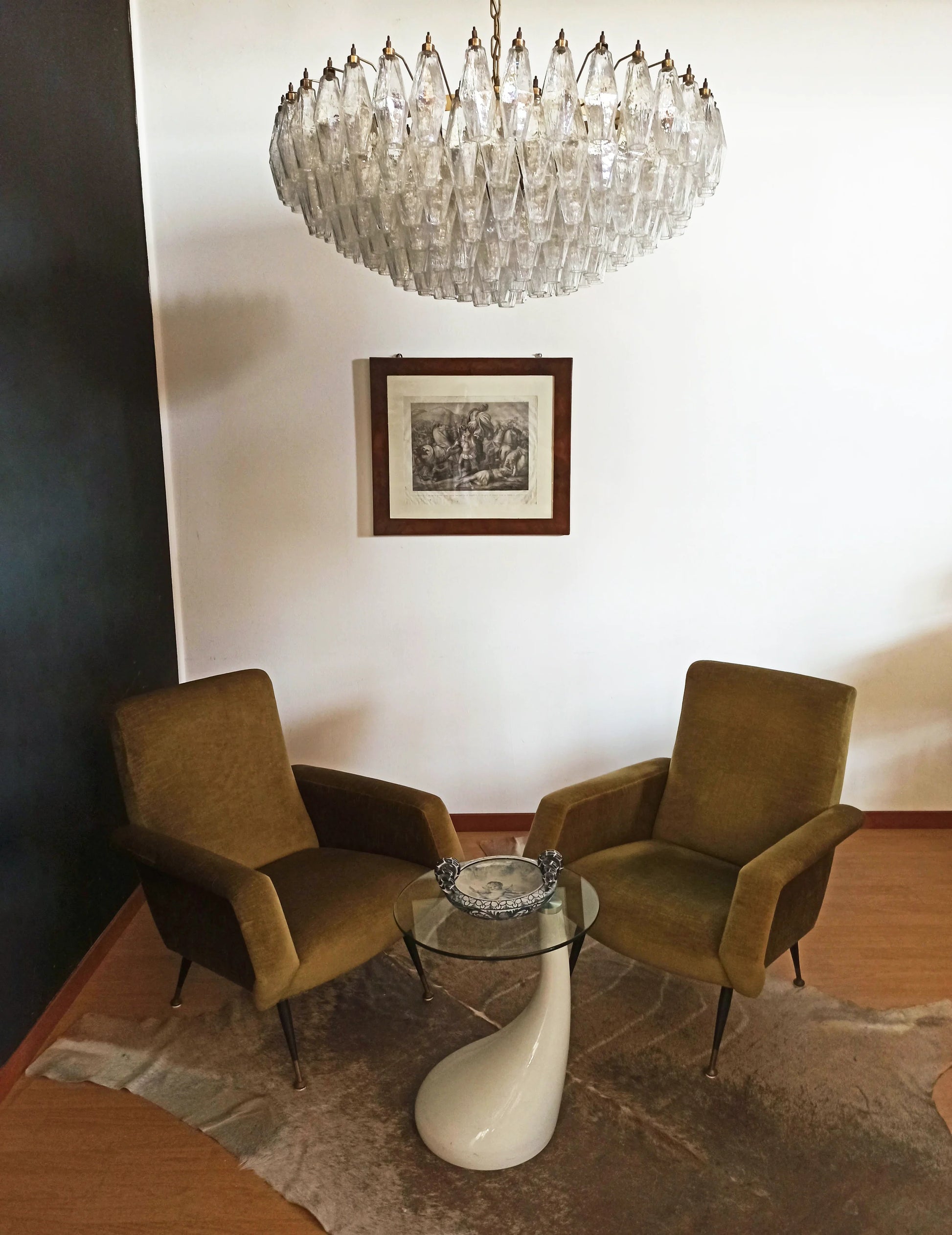 Murano Faceted Transparent Glass Chandelier - Nuvé