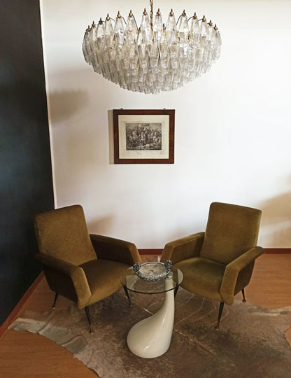 Murano Faceted Transparent Glass Chandelier - Nuvé