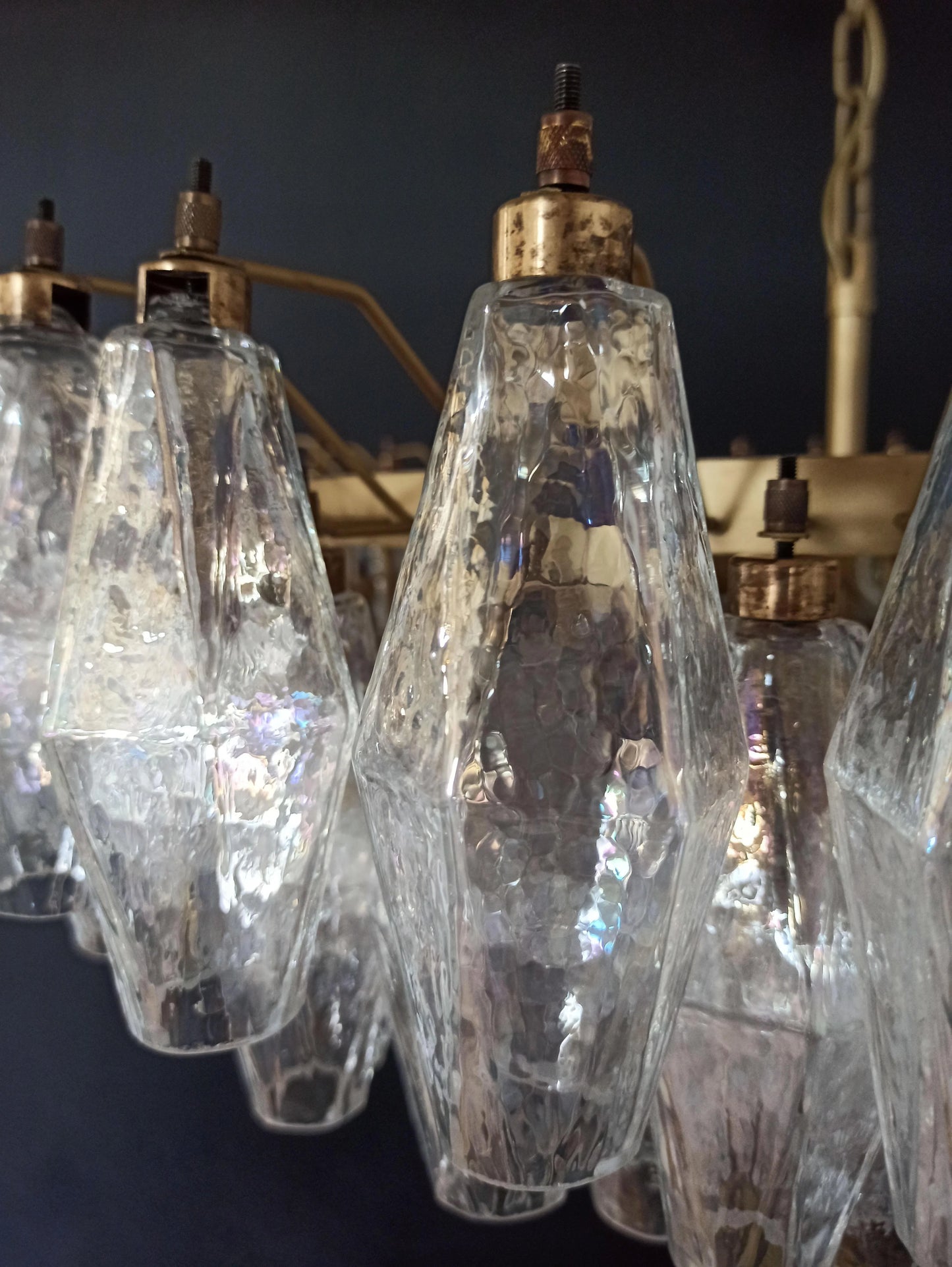 Murano Faceted Transparent Glass Chandelier - Nuvé
