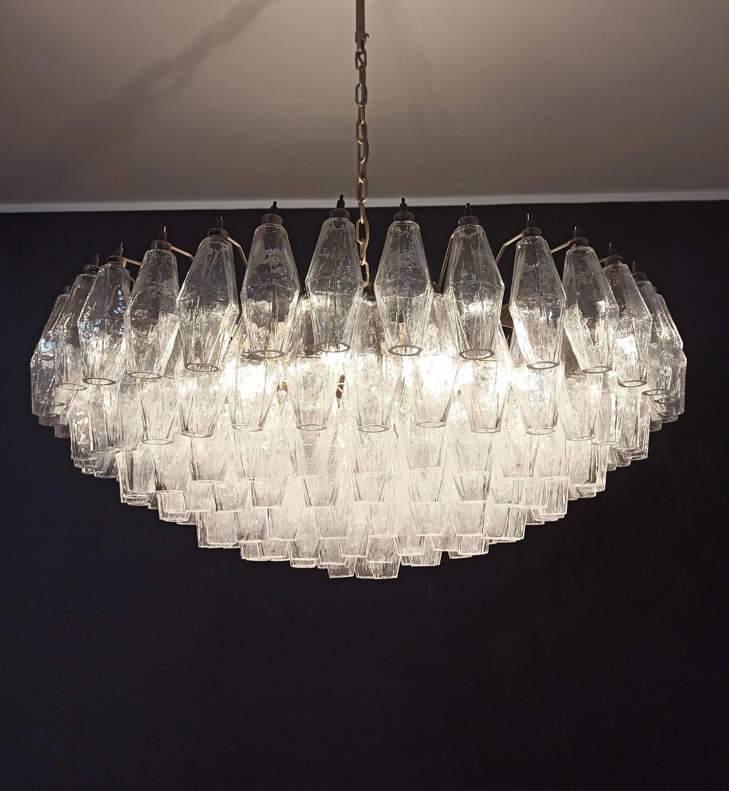 Murano Faceted Transparent Glass Chandelier - Nuvé