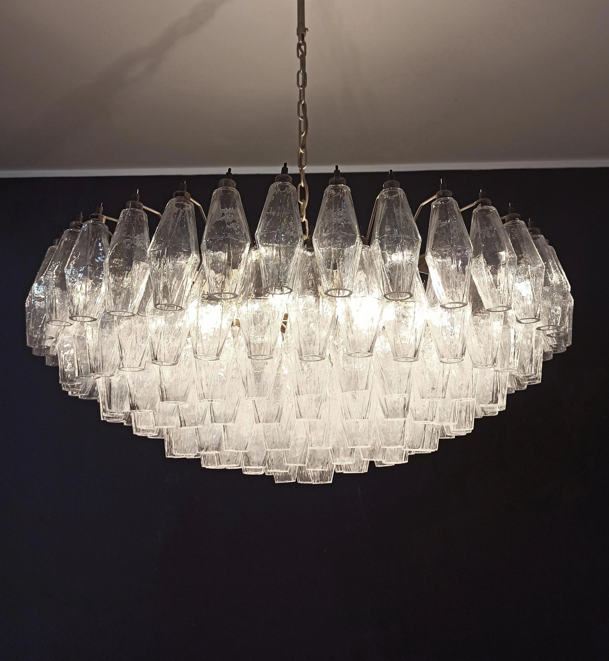 Murano Faceted Transparent Glass Chandelier - Nuvé