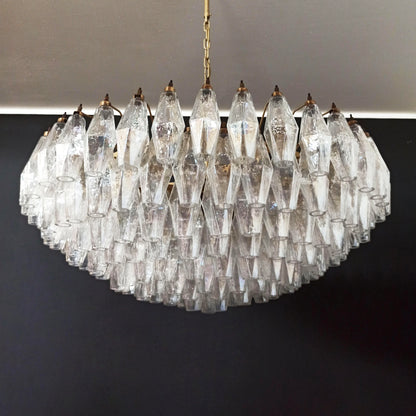 Murano Faceted Transparent Glass Chandelier - Nuvé