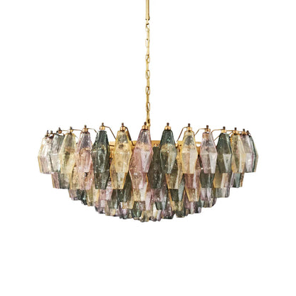 Murano Faceted Multicolor Glass Chandelier - Nuvé