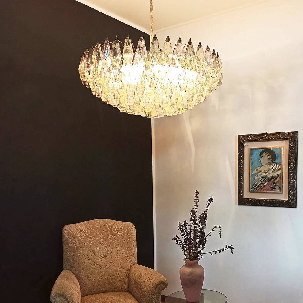 Murano Faceted Multicolor Glass Chandelier - Nuvé