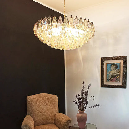 Murano Faceted Multicolor Glass Chandelier - Nuvé