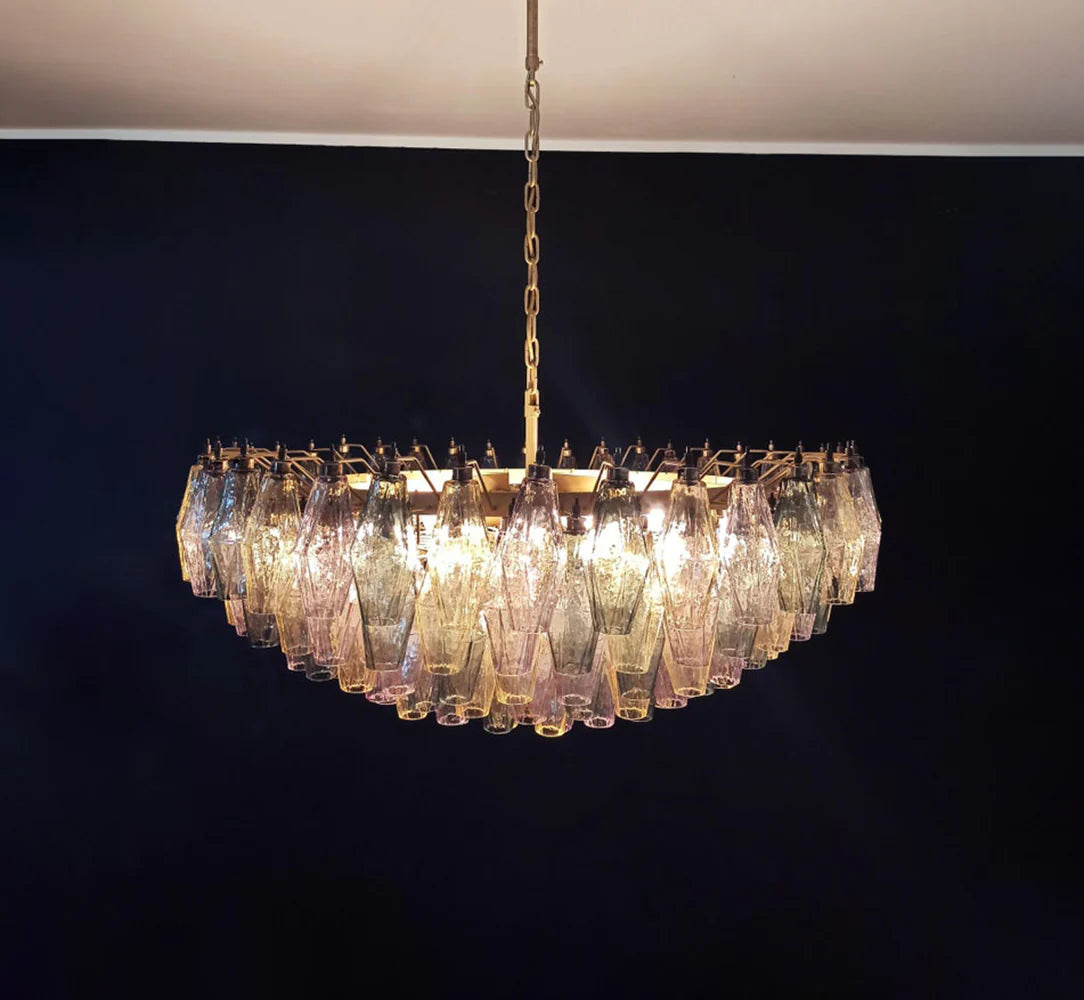 Murano Faceted Multicolor Glass Chandelier - Nuvé