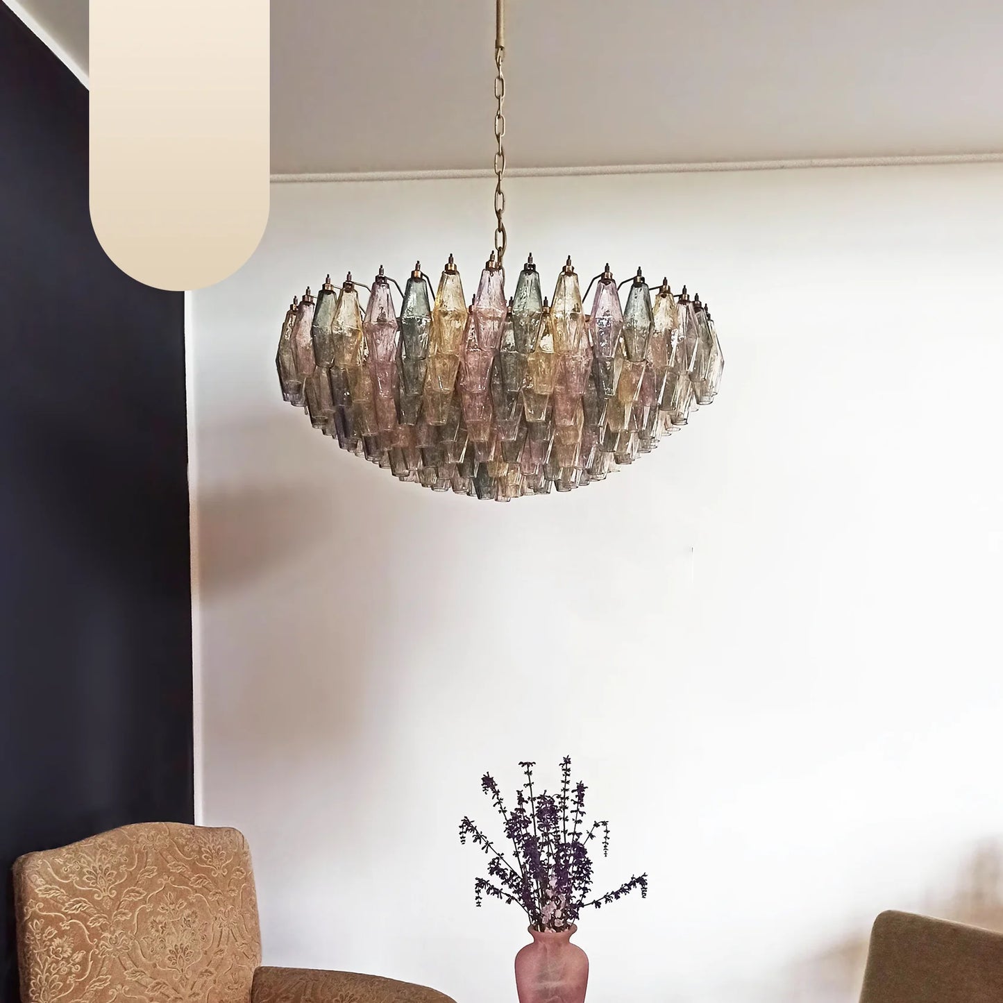 Murano Faceted Multicolor Glass Chandelier - Nuvé