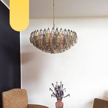 Murano Faceted Multicolor Glass Chandelier - Nuvé