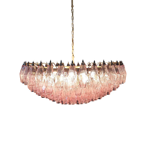 Murano Faceted Pink Glass Chandelier - Nuvé