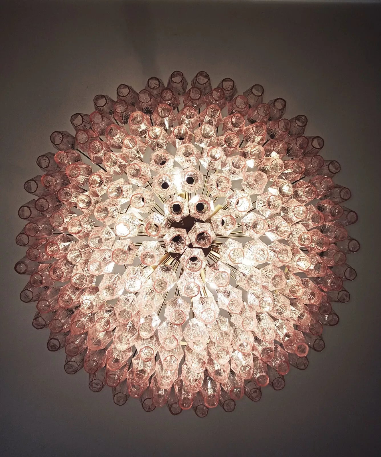 Murano Faceted Pink Glass Chandelier - Nuvé