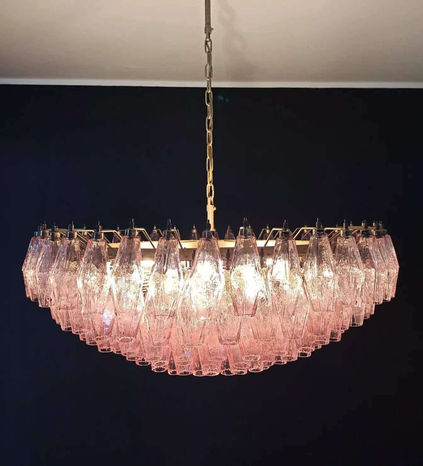 Murano Faceted Pink Glass Chandelier - Nuvé