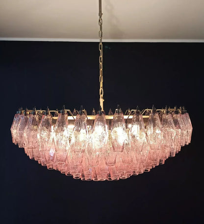 Murano Faceted Pink Glass Chandelier - Nuvé