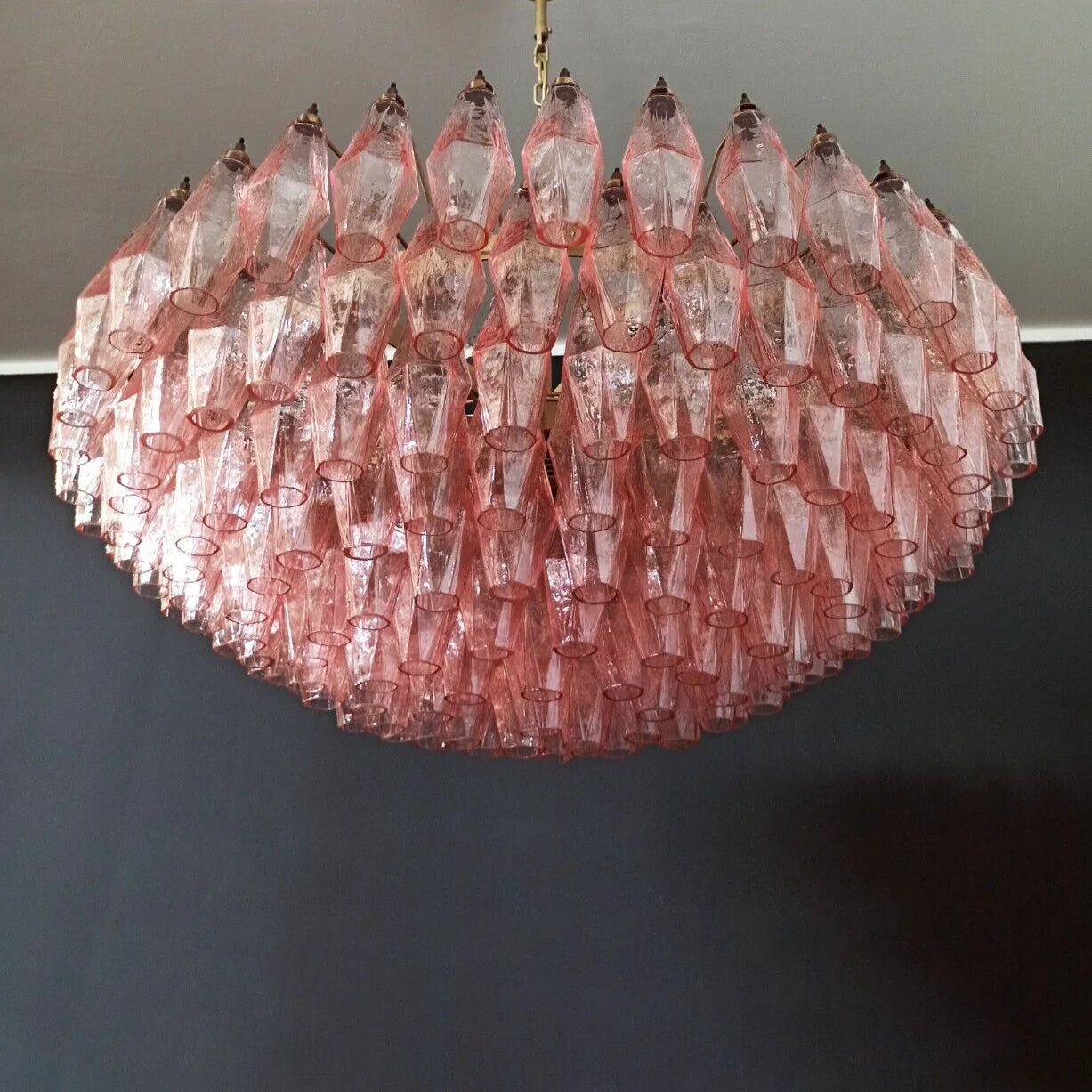 Murano Faceted Pink Glass Chandelier - Nuvé