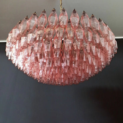 Murano Faceted Pink Glass Chandelier - Nuvé