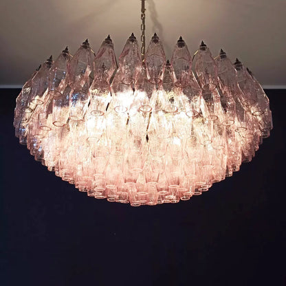 Murano Faceted Pink Glass Chandelier - Nuvé