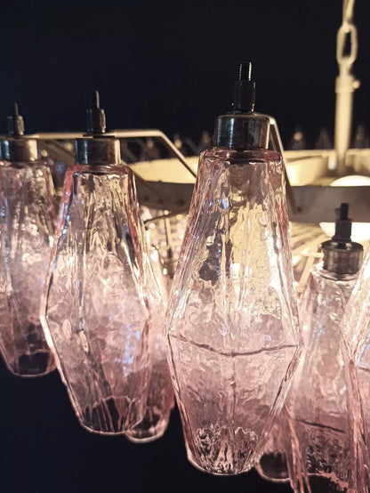 Murano Faceted Pink Glass Chandelier - Nuvé