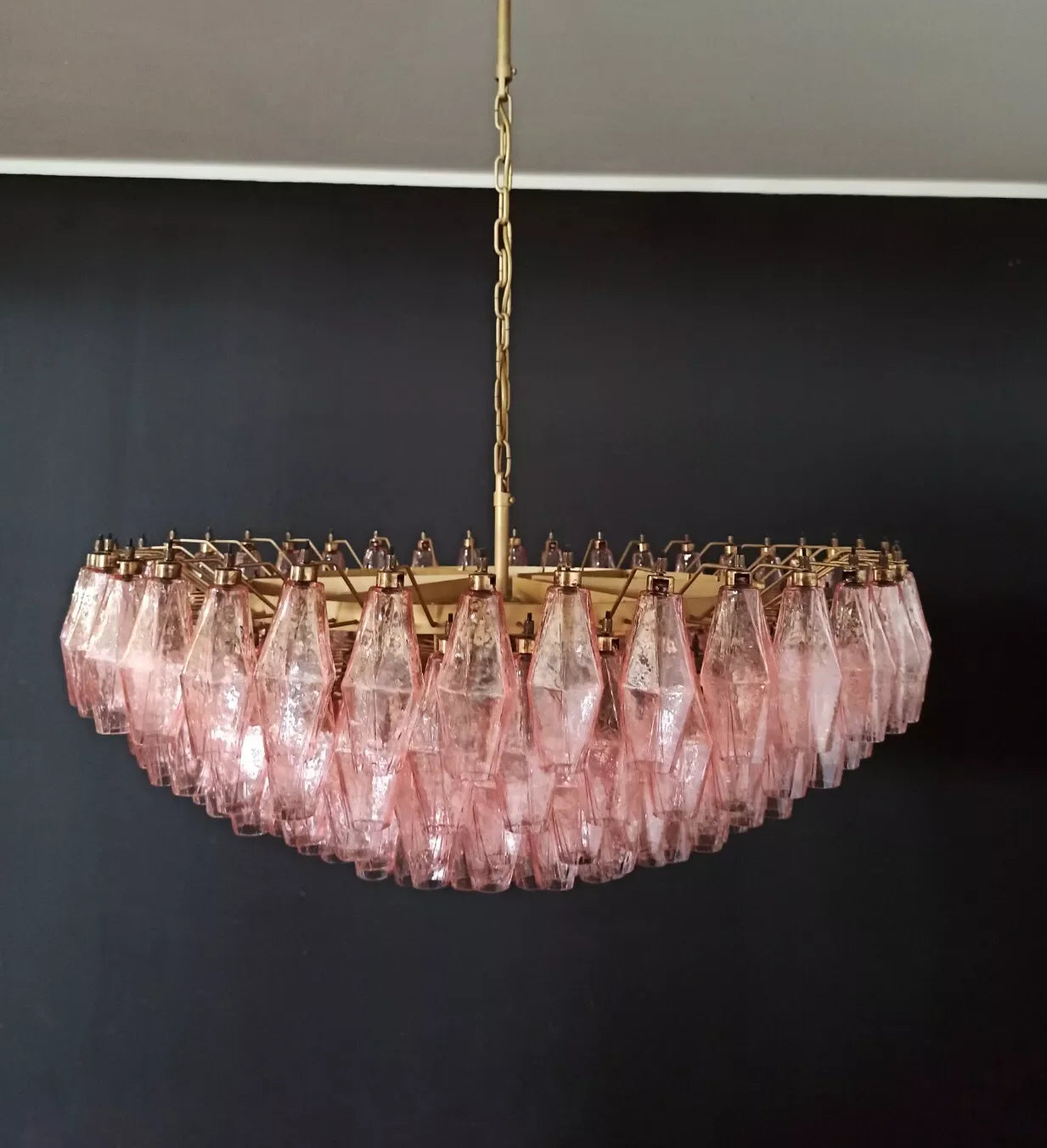 Murano Faceted Pink Glass Chandelier - Nuvé