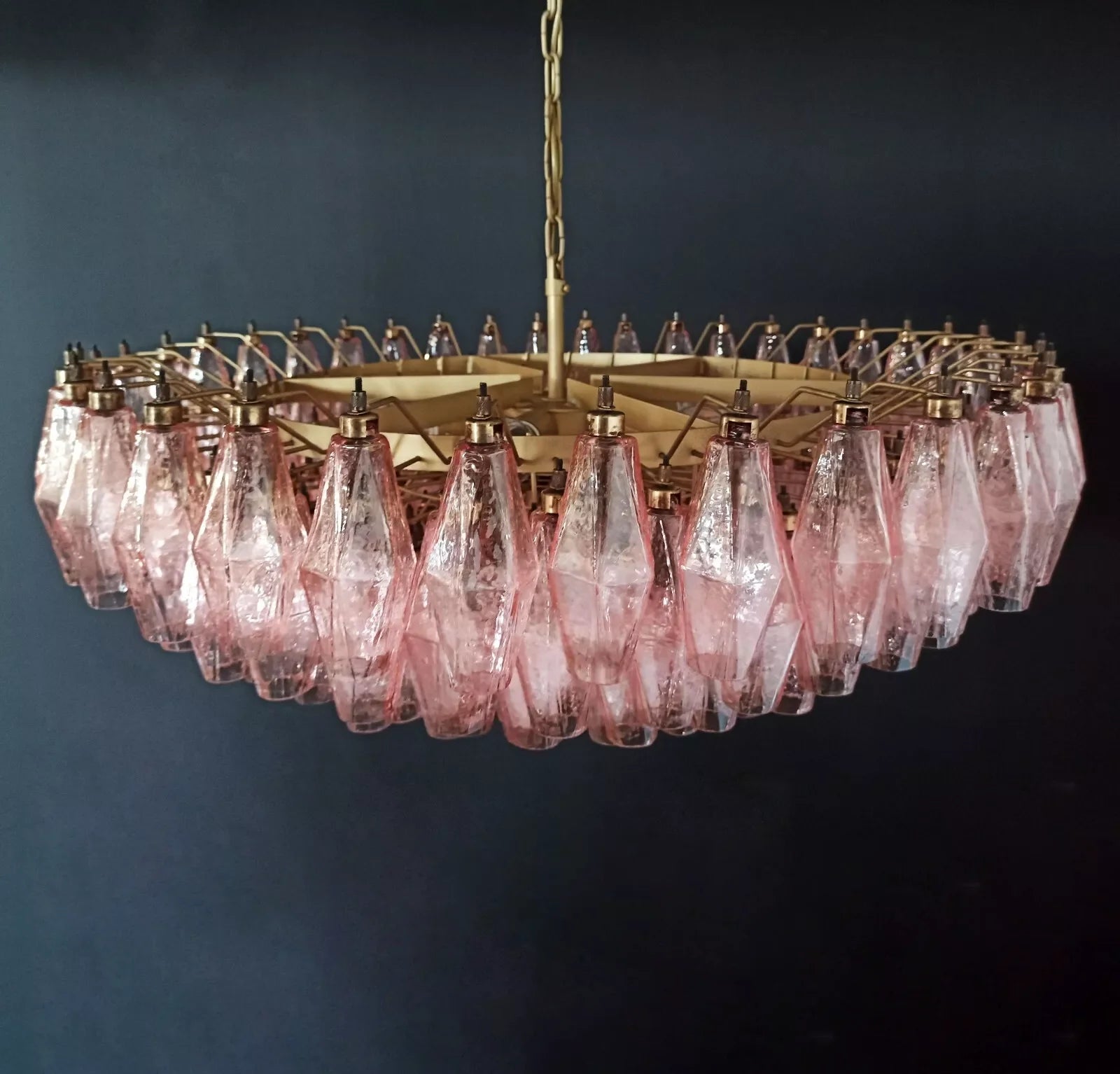 Murano Faceted Pink Glass Chandelier - Nuvé