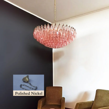 Murano Faceted Pink Glass Chandelier - Nuvé