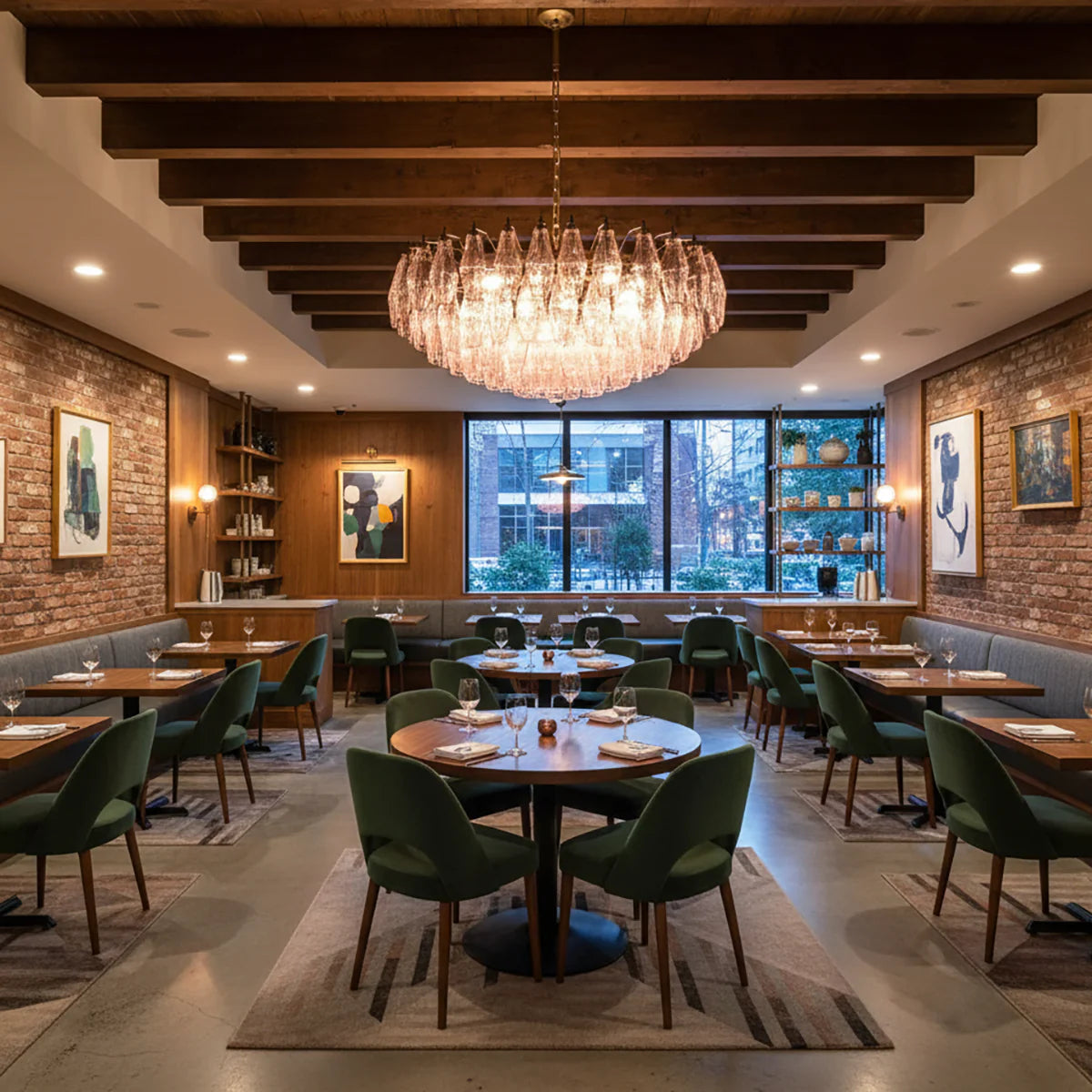 Pink Murano Rhombus Faceted Glass Chandelier - Nuvé