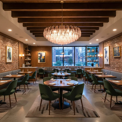 Pink Murano Rhombus Faceted Glass Chandelier - Nuvé