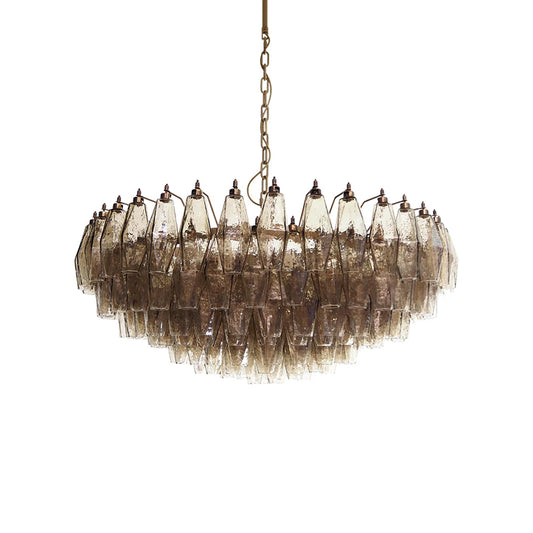 Murano Faceted Smoked Glass Chandelier - Nuvé