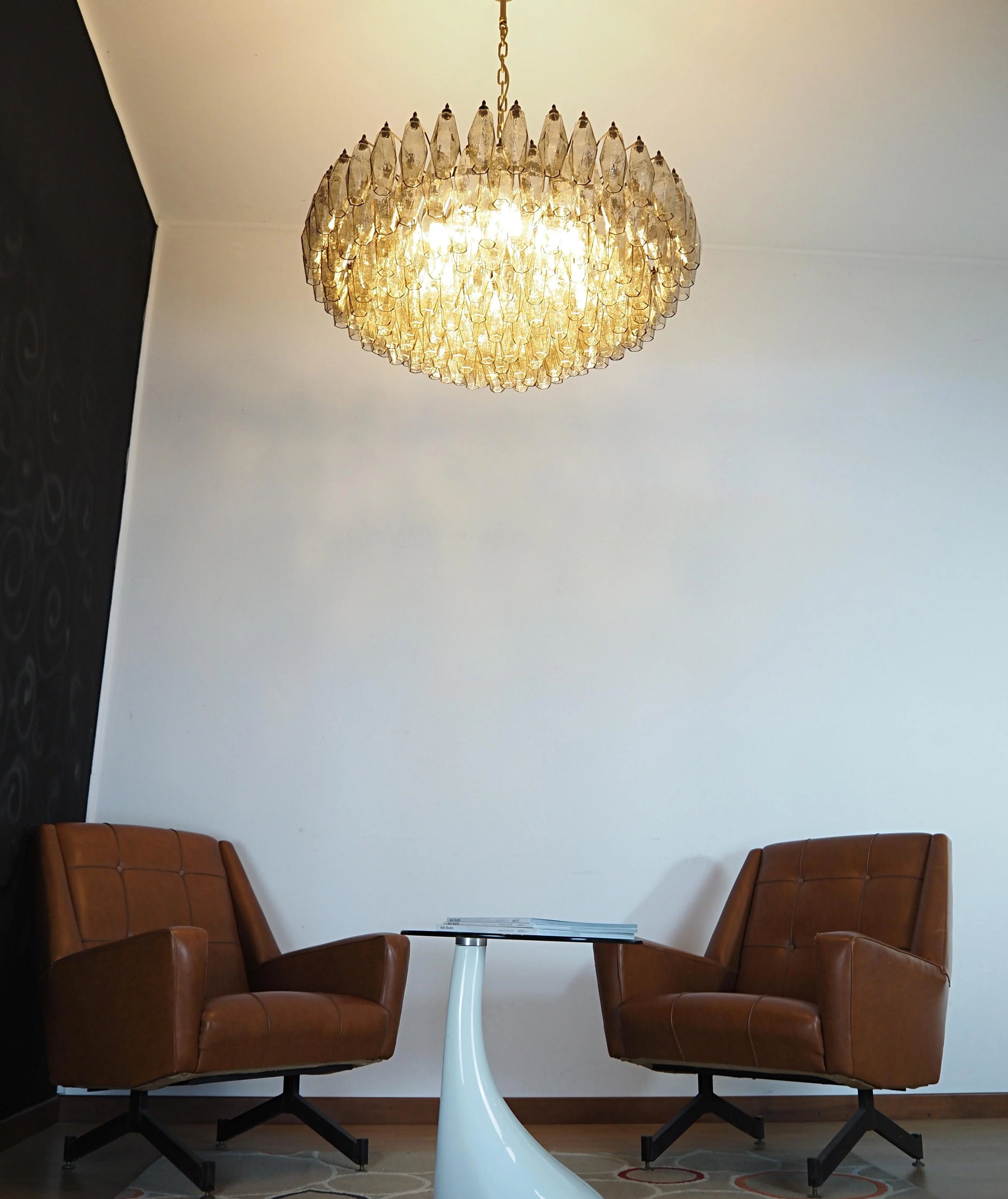 Murano Faceted Smoked Glass Chandelier - Nuvé