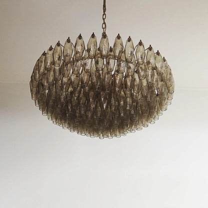 Murano Faceted Smoked Glass Chandelier - Nuvé