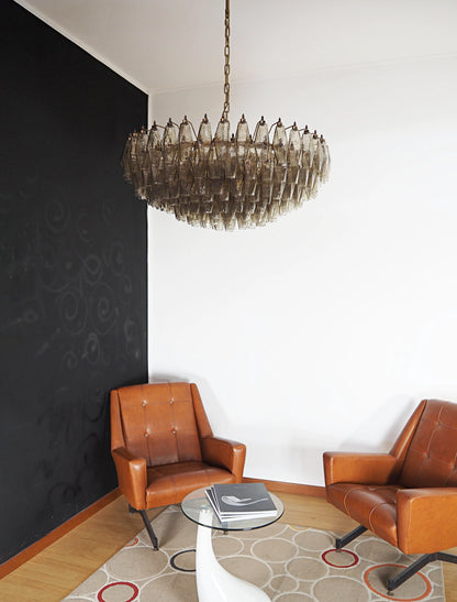 Murano Faceted Smoked Glass Chandelier - Nuvé