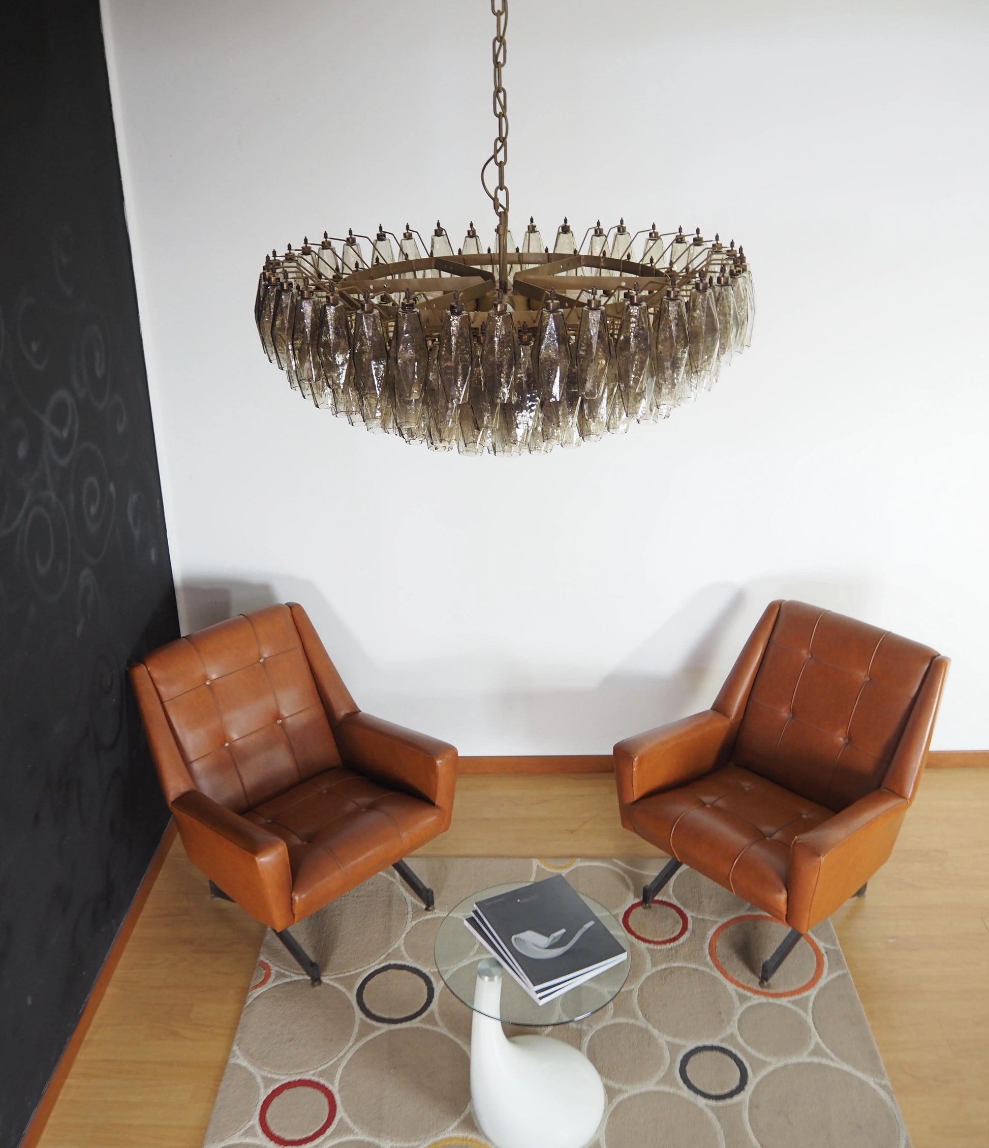 Murano Faceted Smoked Glass Chandelier - Nuvé
