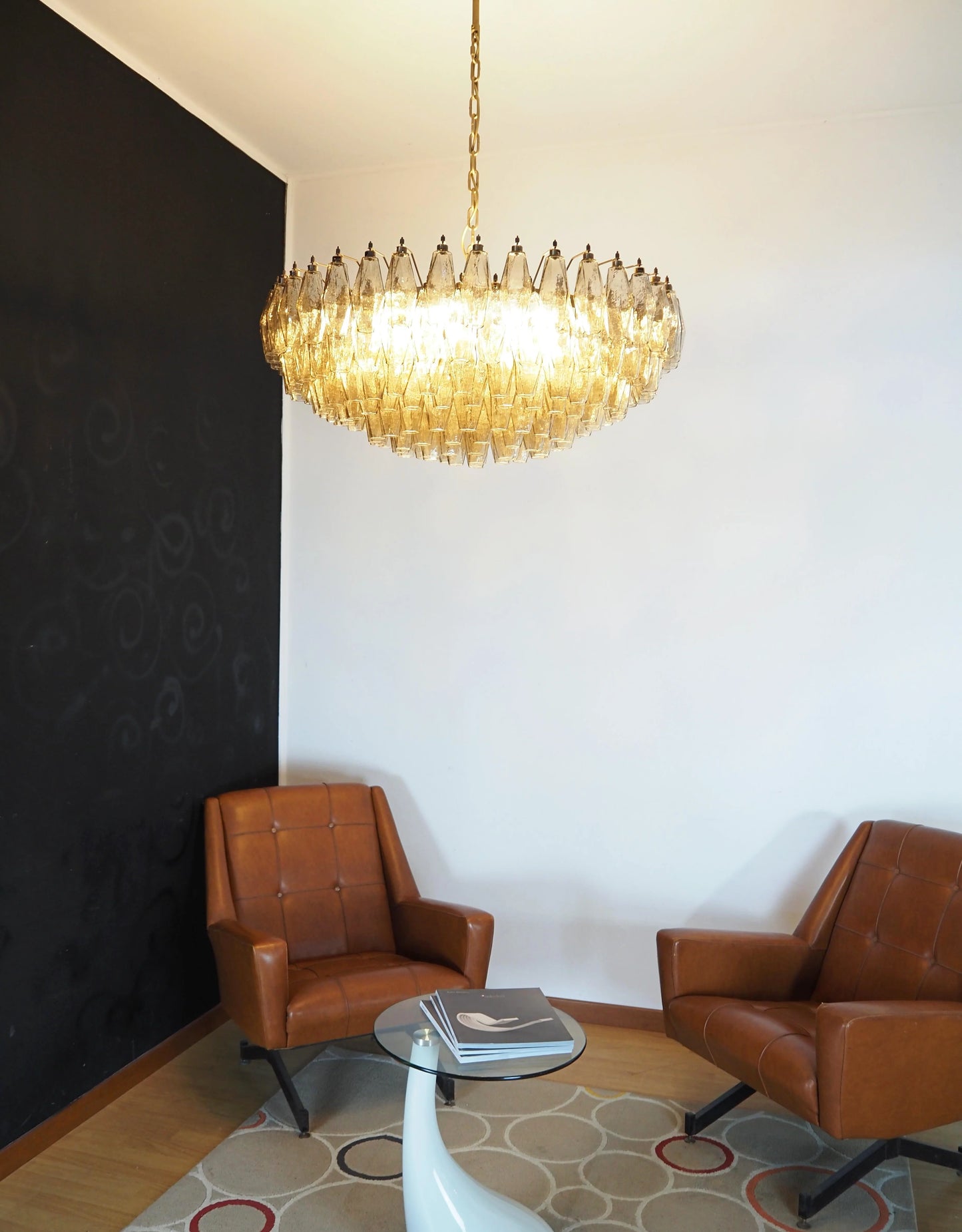 Murano Faceted Smoked Glass Chandelier - Nuvé