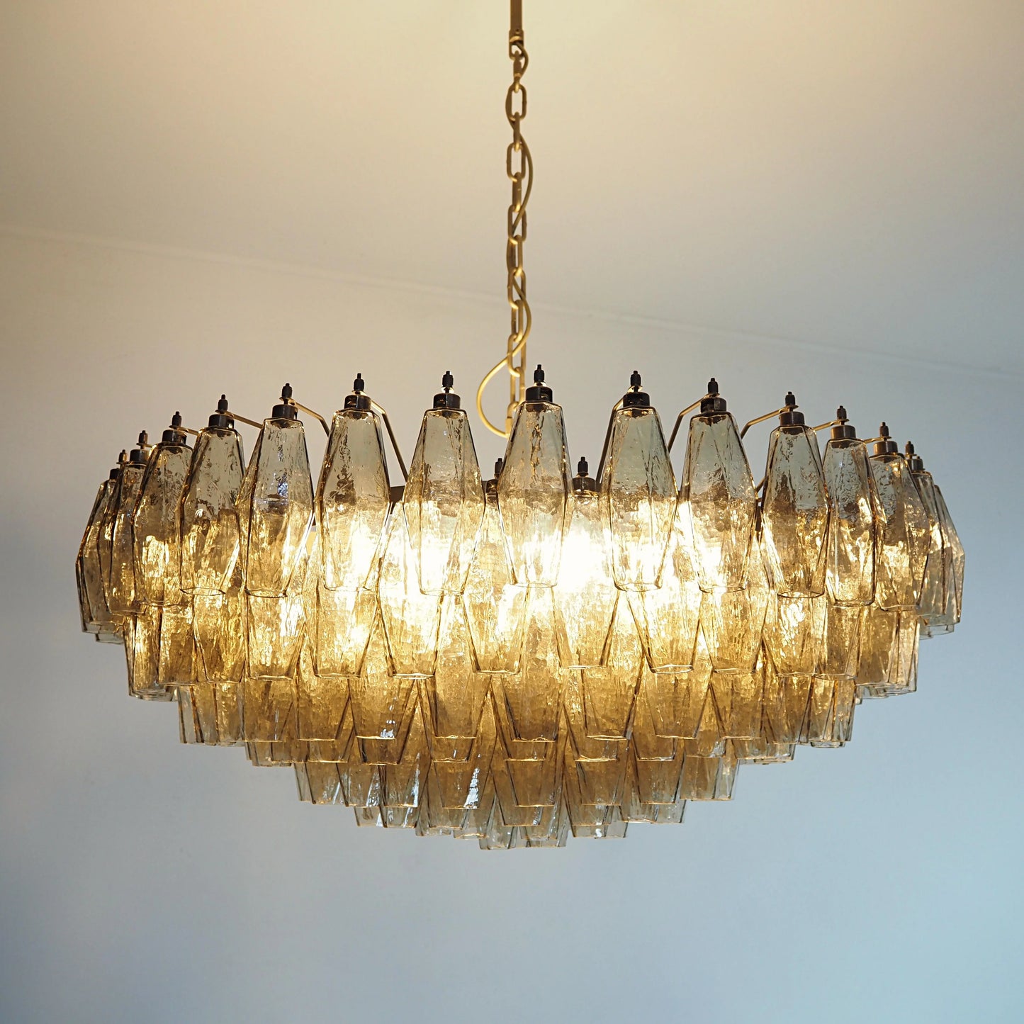 Murano Faceted Smoked Glass Chandelier - Nuvé