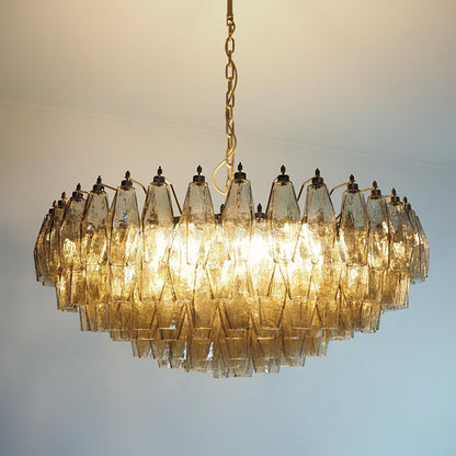 Murano Faceted Smoked Glass Chandelier - Nuvé