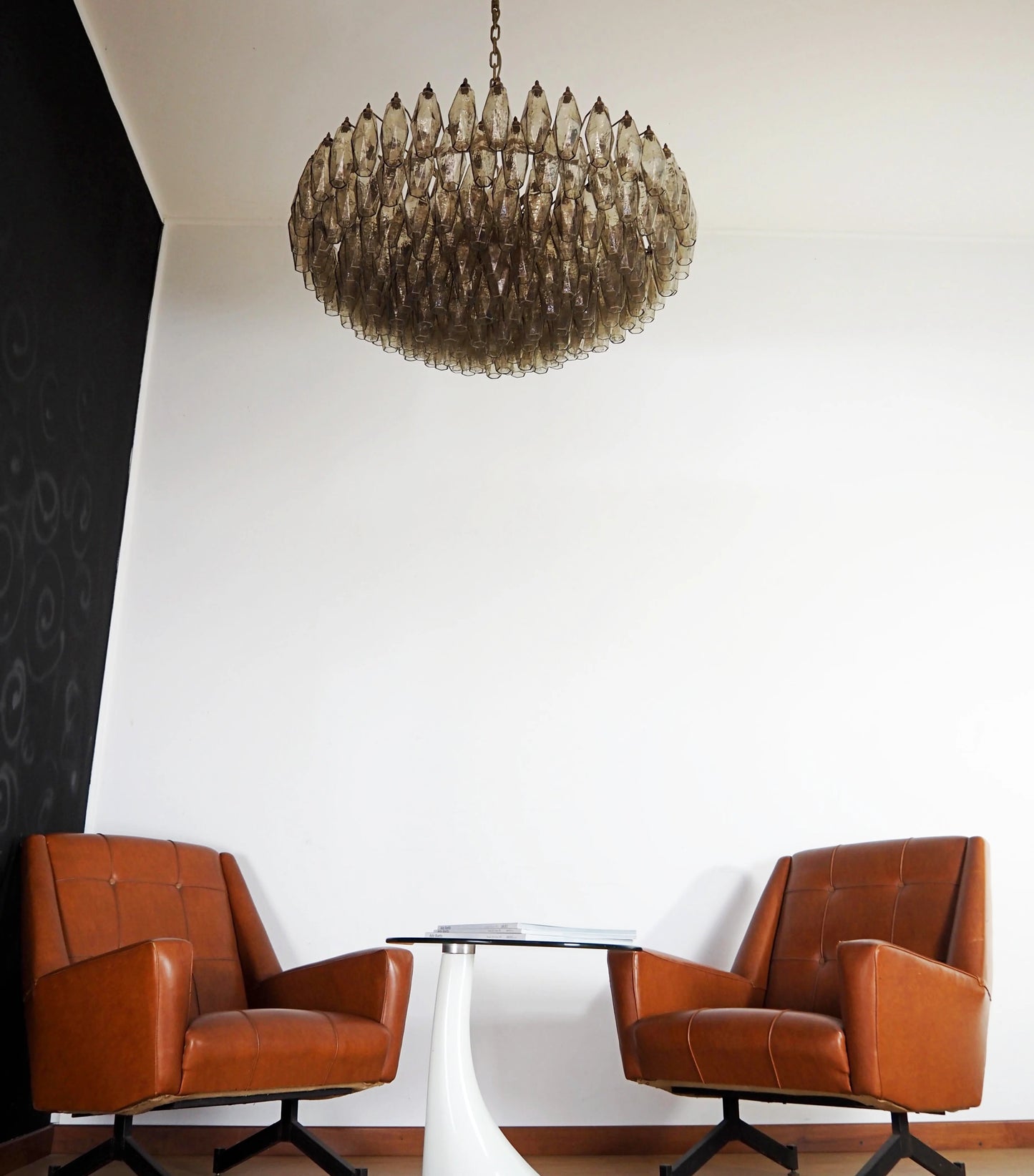 Murano Faceted Smoked Glass Chandelier - Nuvé