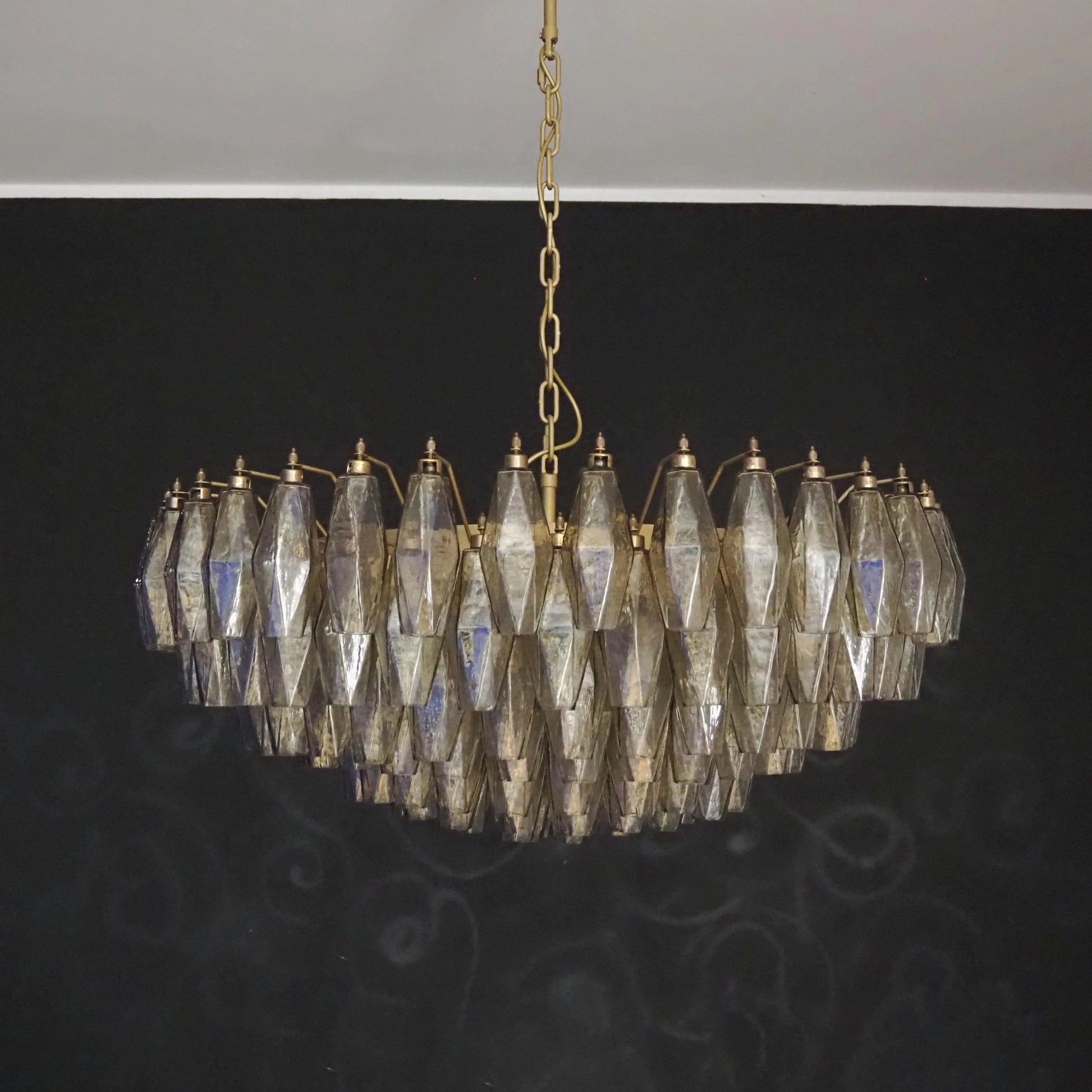 Murano Faceted Smoked Glass Chandelier - Nuvé