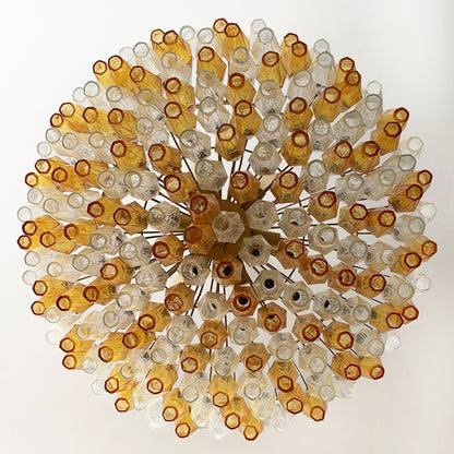 Murano Faceted Transparent Amber Glass Chandelier - Nuvé